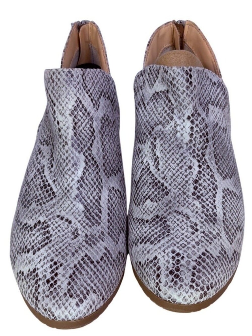 Kenneth Cole Reaction Women's Snake Skin Print Back Zip Bootie Boots Sze 9.5/40 - Picture 2 of 7